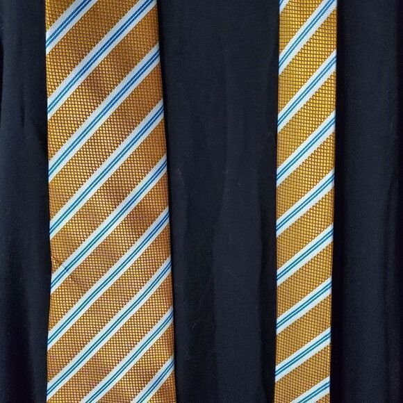 Giorgio Armani Orange, White, & Blue Silk Tie - Picture 3 of 7